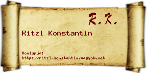 Ritzl Konstantin névjegykártya